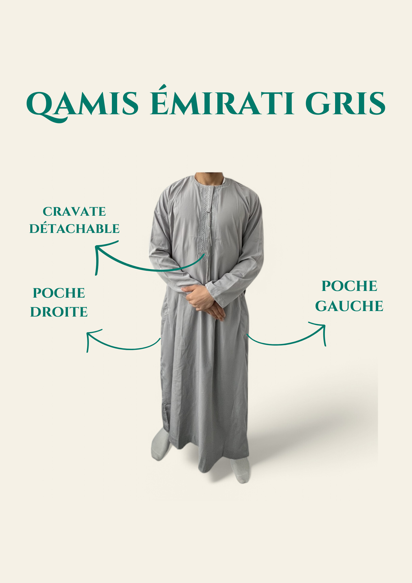 QAMIS ÉMIRATI GRIS