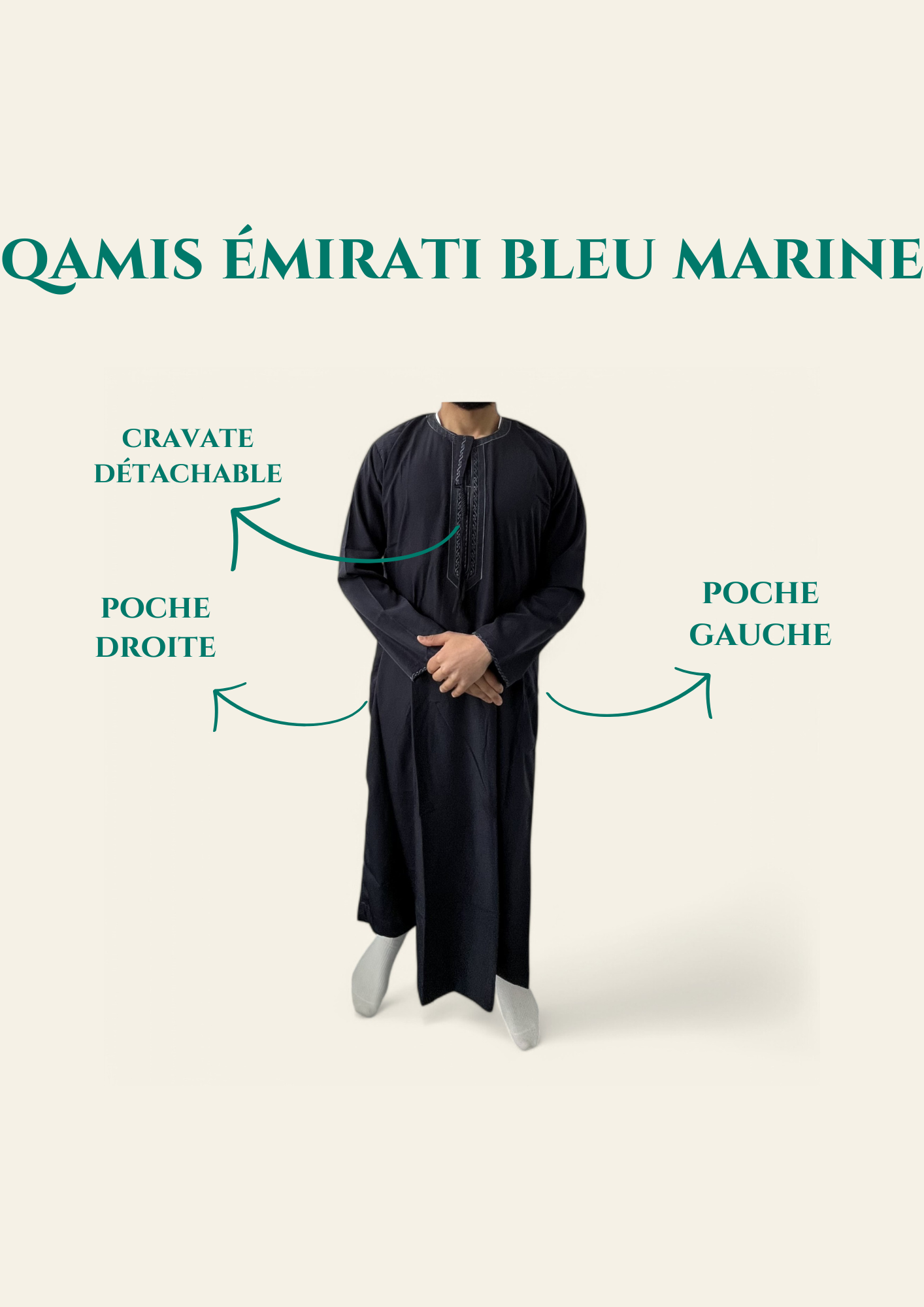 QAMIS ÉMIRATI BLEU MARINE