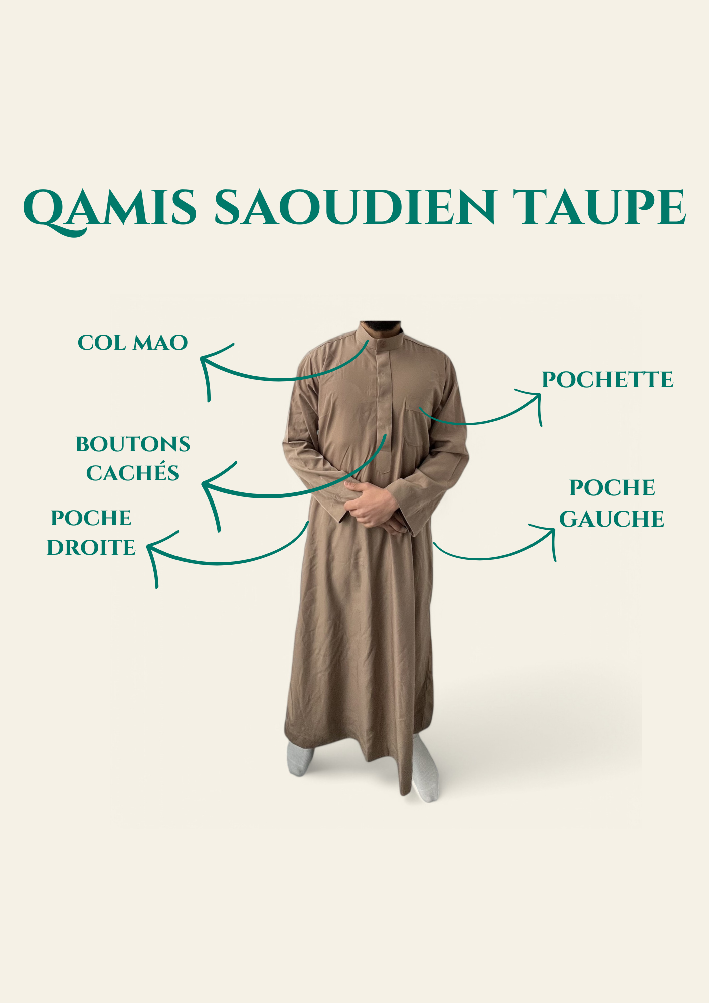 QAMIS SAOUDIEN TAUPE