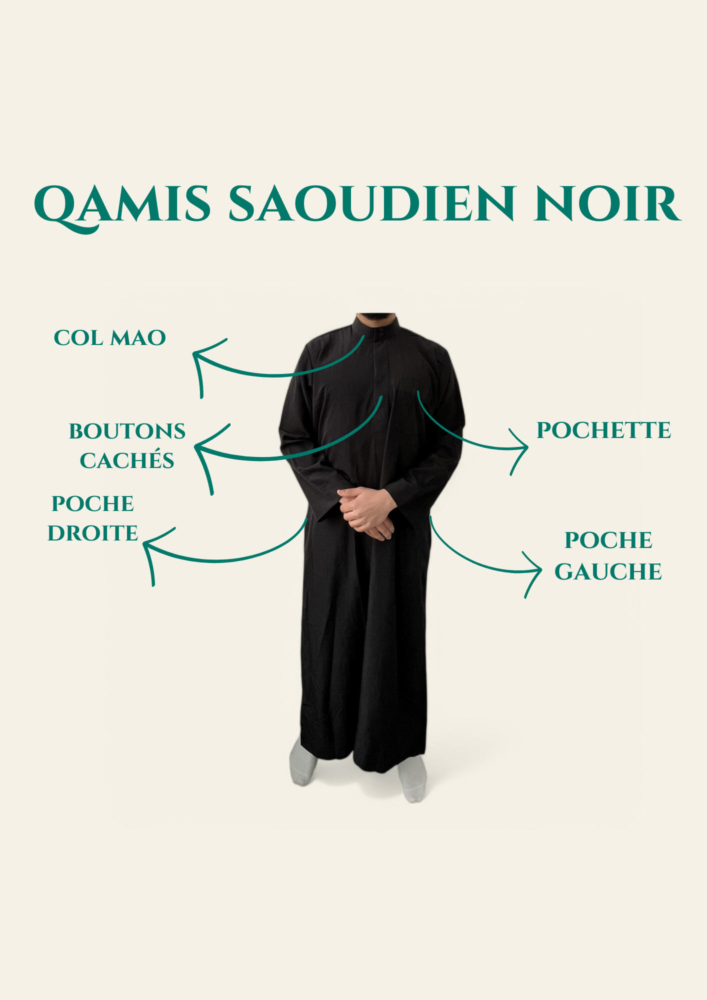 QAMIS SAOUDIEN NOIR