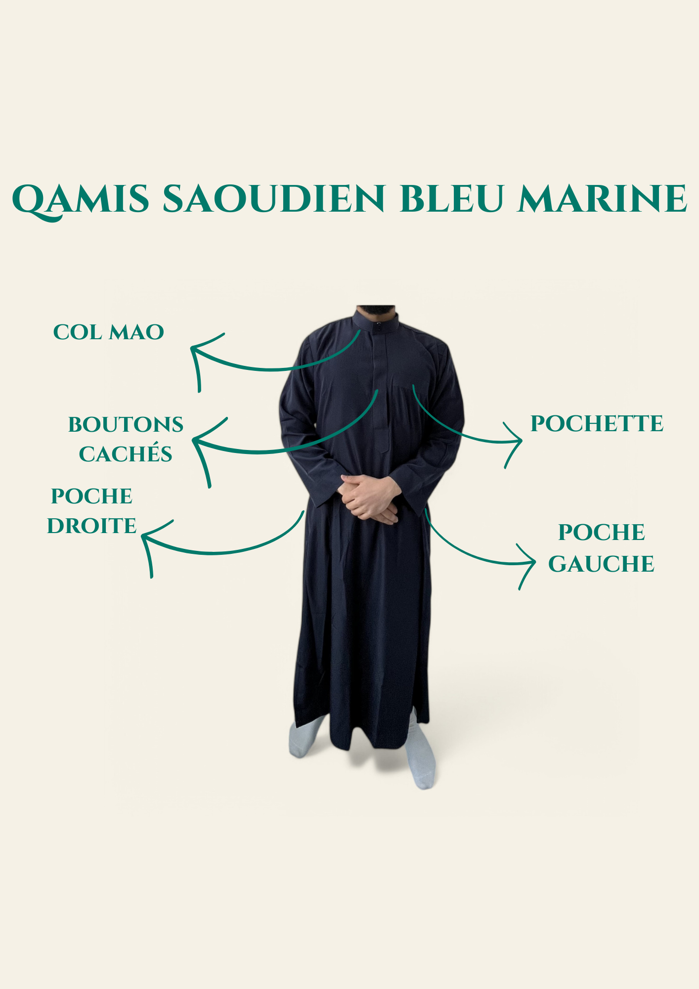 QAMIS SAOUDIEN BLEU MARINE